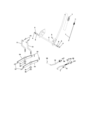 Lift Assembly Diagram and Parts List for 917275631  Craftsman Lawn Tractor