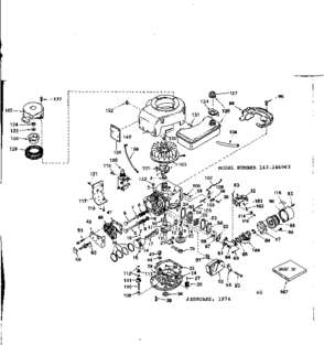 Replacement Parts Diagram and Parts List for 143246062  Craftsman Engine