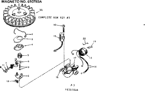 Magneto Diagram and Parts List for 143284562  Craftsman Engine