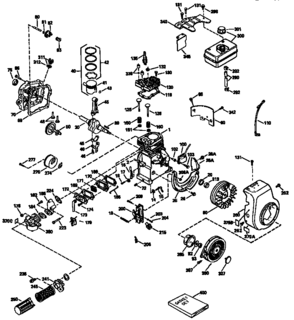 Replacement Parts Diagram and Parts List for 143953503  Craftsman Engine