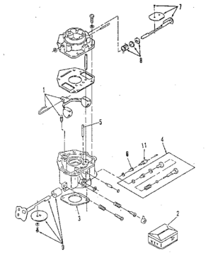 Carburetor Components Diagram and Parts List for 73911054C  Craftsman Engine
