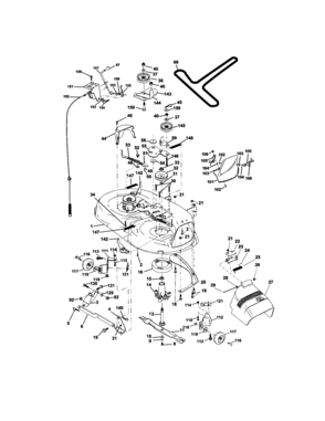 Mower Deck Diagram and Parts List for 917271822  Craftsman Lawn Tractor
