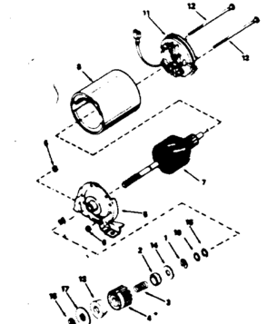 Electric Starter Motor No. 34934 Diagram and Parts List for 143354312  Craftsman Engine