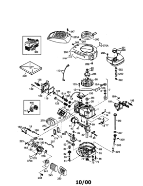 4-cycle Engine Diagram and Parts List for 143016700  Craftsman Engine
