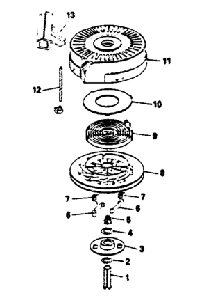 Rewind Starter Diagram and Parts List for 143364242  Craftsman Engine