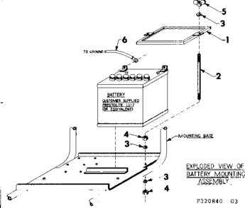Battery Mounting Assembly Diagram and Parts List for 580320840  Craftsman Engine