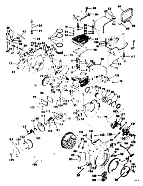 Unit Parts Diagram and Parts List for 143632042  Craftsman Engine