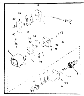Starter Motor No. 34409 Diagram and Parts List for 143305012  Craftsman Engine