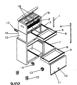 Tool Box Diagram and Parts List for 706599751  Craftsman Tool Stand & Cart