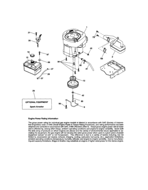 Engine Diagram and Parts List for 917288120  Craftsman Lawn Tractor