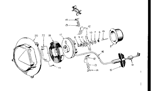 Rewind Starter #590332 Diagram and Parts List for 91761403  Craftsman Chainsaw