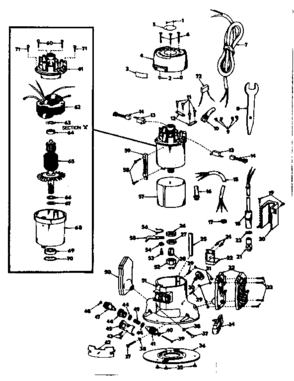 Unit Parts Diagram and Parts List for 748-2  Craftsman Router
