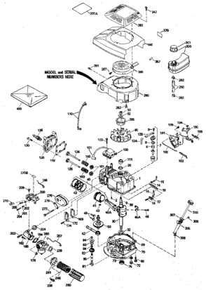 Replacement Parts Diagram and Parts List for 143404392  Craftsman Engine