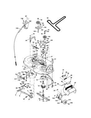 Mower Deck Diagram and Parts List for 917274760  Craftsman Lawn Tractor