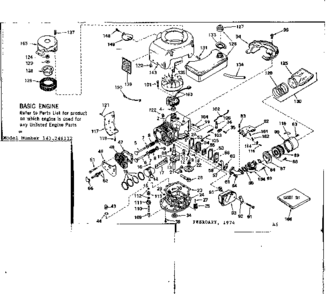 Replacement Parts Diagram and Parts List for 143246112  Craftsman Engine