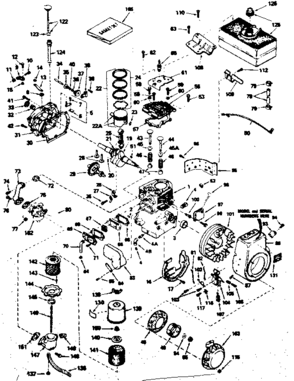 Engine Diagram and Parts List for 143756212  Craftsman Engine