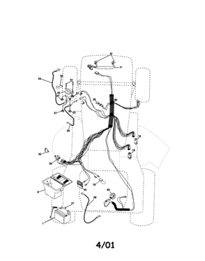 Electrical Diagram and Parts List for 917271743  Craftsman Lawn Tractor