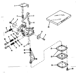 Carburetor Diagram and Parts List for 143531022  Craftsman Engine