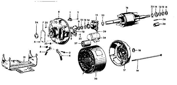 Unit Diagram and Parts List for 11319655  Craftsman Power Motor