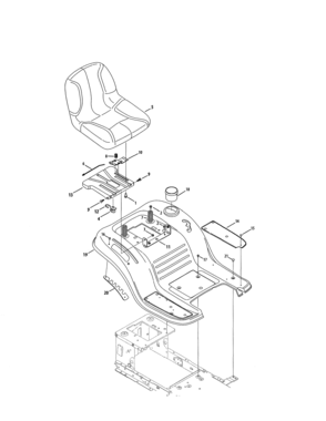 Seat/fender Diagram and Parts List for 247203776  Craftsman Lawn Tractor