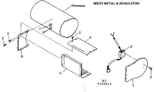 Sheet Metal And Regulator Diagram and Parts List for 580320611  Craftsman Engine