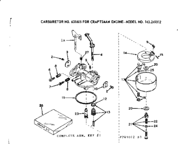 Part Location Diagram of 631610 Craftsman Shaft lever