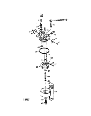 Carburetor 640090 Diagram and Parts List for 143640090  Craftsman Lawn Mower