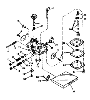 Carburetor No. 631361 Diagram and Parts List for 917351160  Craftsman Chainsaw