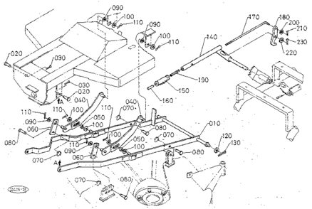 Mower Link, Lift Lever Diagram and Parts List for 3904  Craftsman Lawn Mower