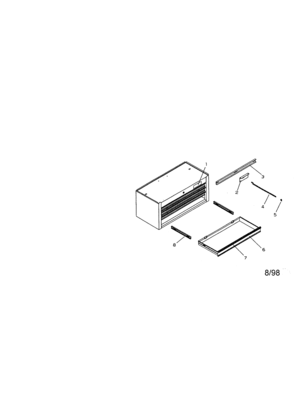 4 Drawer Intermediate Chest Diagram and Parts List for 706659960  Craftsman Tool Stand & Cart