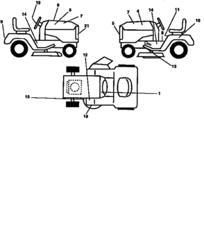 Decals Diagram and Parts List for 917258102  Craftsman Lawn Tractor