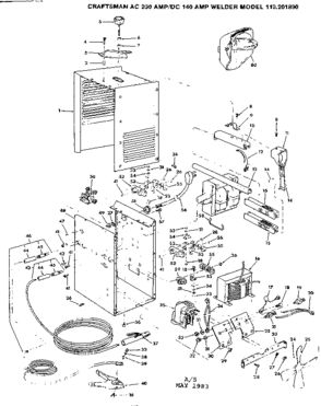 Dc 140 Amp Triple Range Arc Welder Diagram and Parts List for 113201890  Craftsman Power Motor