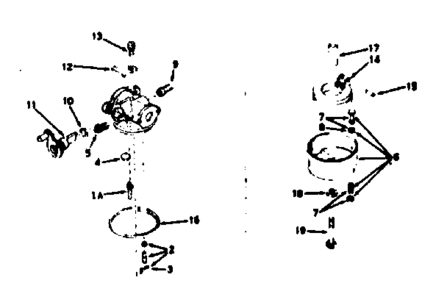 Carburetor Diagram and Parts List for 143625132  Craftsman Engine