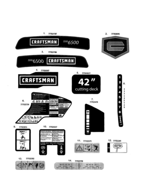 Part Location Diagram of 777S35739 Craftsman Decal