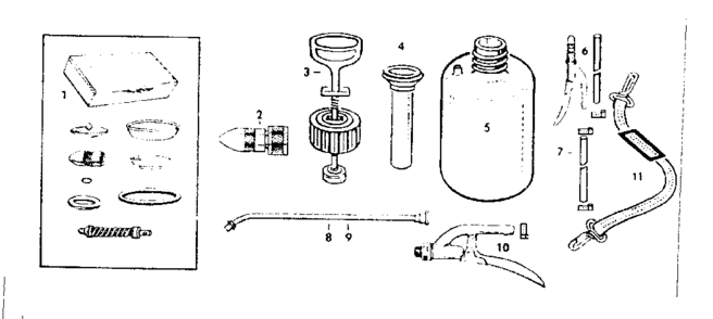 Part Location Diagram of 3-6309 Craftsman Lawn sprayer hose and nozzle assembly
