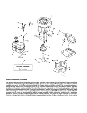 Engine Diagram and Parts List for 917989930  Craftsman Lawn Tractor