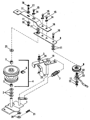 Pulley Assembly Diagram and Parts List for 842240729  Craftsman Snow Blower