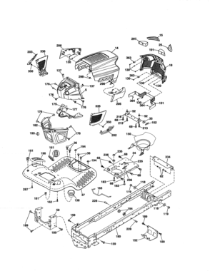 Chassis Diagram and Parts List for 917255840  Craftsman Lawn Tractor