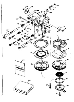 Part Location Diagram of 630764 Craftsman Carburetor