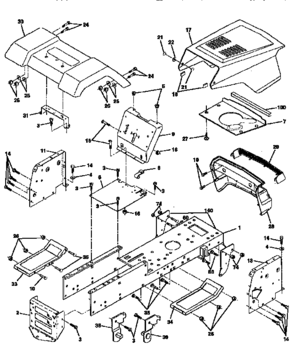 Chassis And Enclosures Diagram and Parts List for 917256511  Craftsman Lawn Tractor