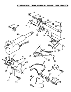 Hydrostatic Drive Diagram and Parts List for 917242440  Craftsman Lawn Tractor
