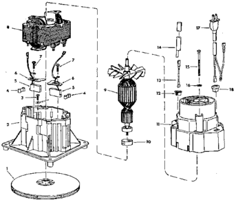 Motor 73190 & 73333 Diagram and Parts List for 73190  Craftsman Power Motor