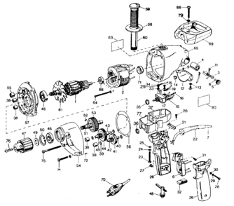 Drill Assy Diagram and Parts List for 90027113  Craftsman Boring Machine