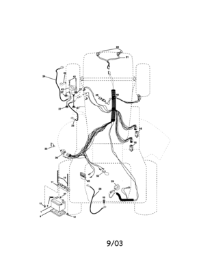 Electrical Diagram and Parts List for 917273840  Craftsman Lawn Tractor