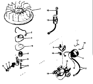 Magneto No. 610694a Diagram and Parts List for 143626292  Craftsman Engine