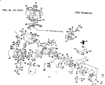 Sears Brushwacker Diagram and Parts List for 234795452  Craftsman Trimmer