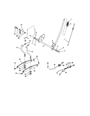 Lift Assembly Diagram and Parts List for 917273823  Craftsman Lawn Tractor