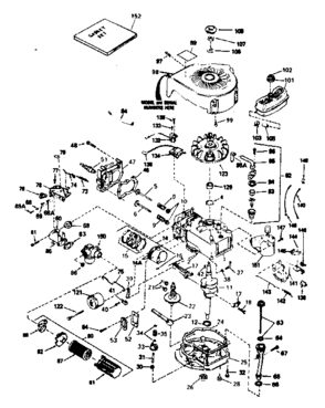 Engine Diagram and Parts List for 143374062  Craftsman Engine
