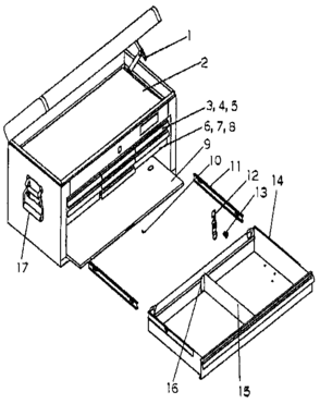 Unit Parts Diagram and Parts List for 70665237  Craftsman Tool Stand & Cart