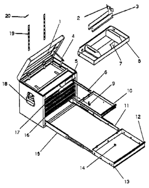 Unit Parts Diagram and Parts List for 706656980  Craftsman Tool Stand & Cart